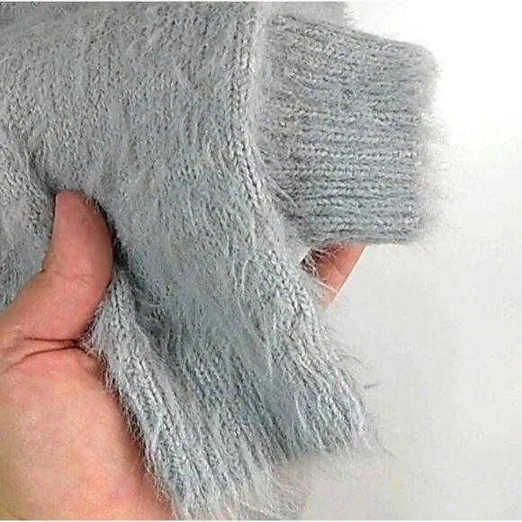 LC Lauren Conrad Women's Sweater Gray Purple Sz S Fair Isle Boat Neck Soft Cozy - Picture 6 of 11